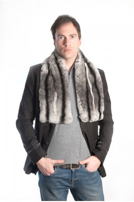 Rex chinchilla fur scarf - horizontal - unisex